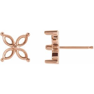 14K Rose Gold 5x3 mm Marquise Earring Mounting