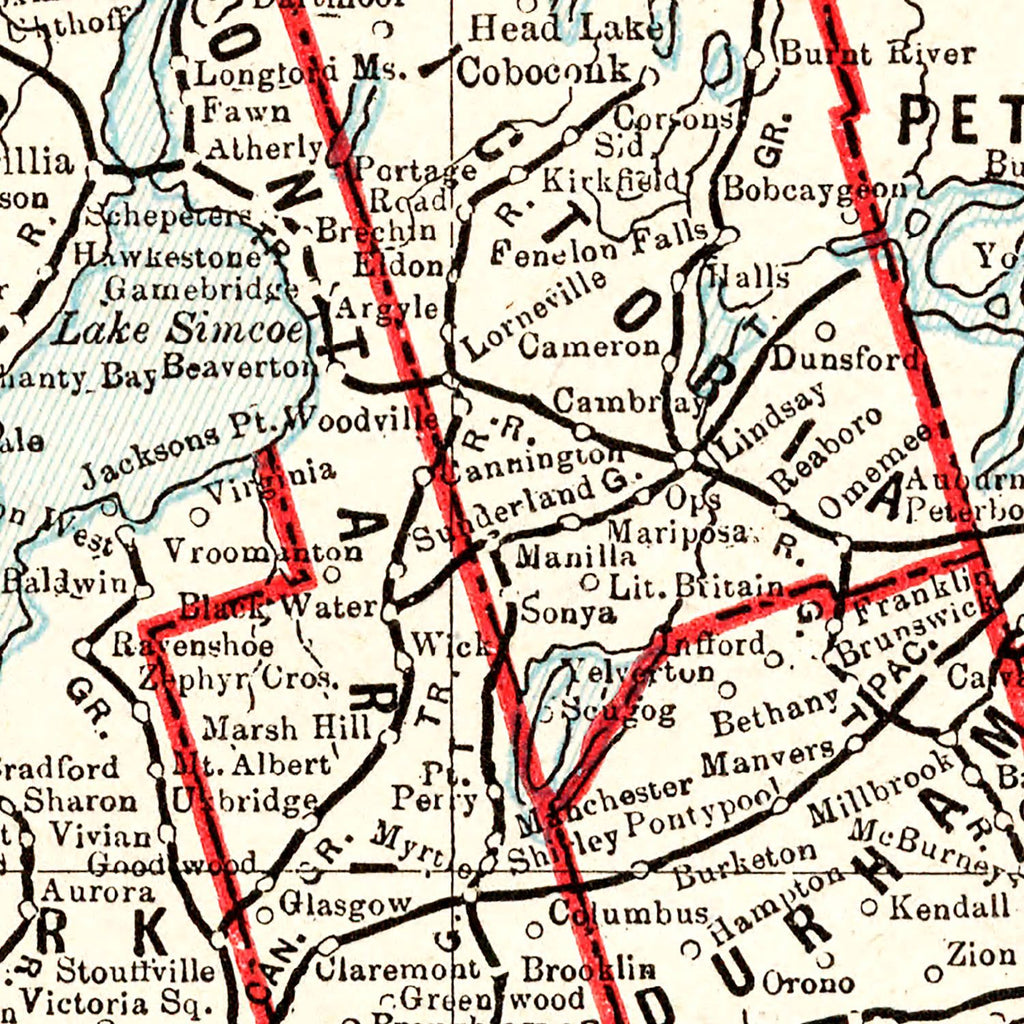 Vintage Map of Ontario, Canada 1893