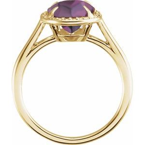 14K Yellow Gold 10x8 mm Lab-Grown Alexandrite & .06 CTW Natural Diamond Ring