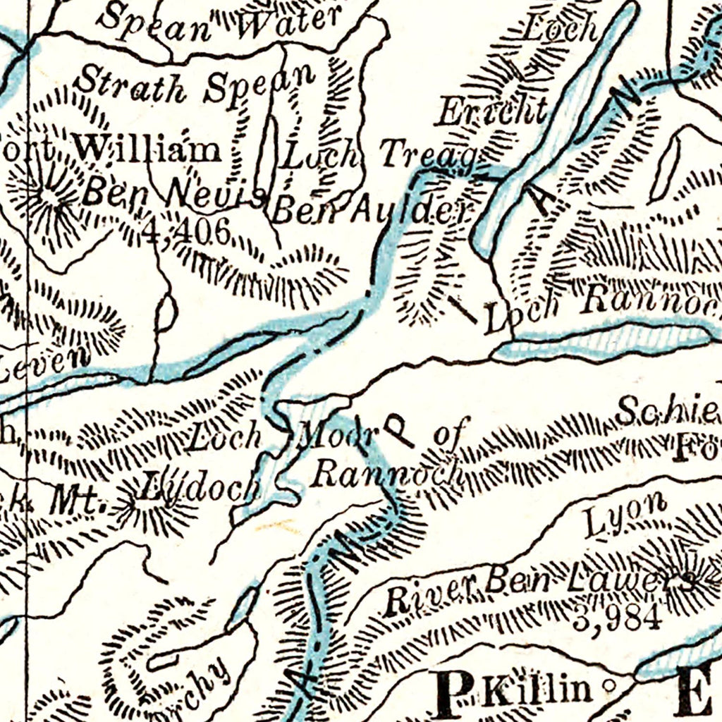 Vintage Map of Scotland 1893