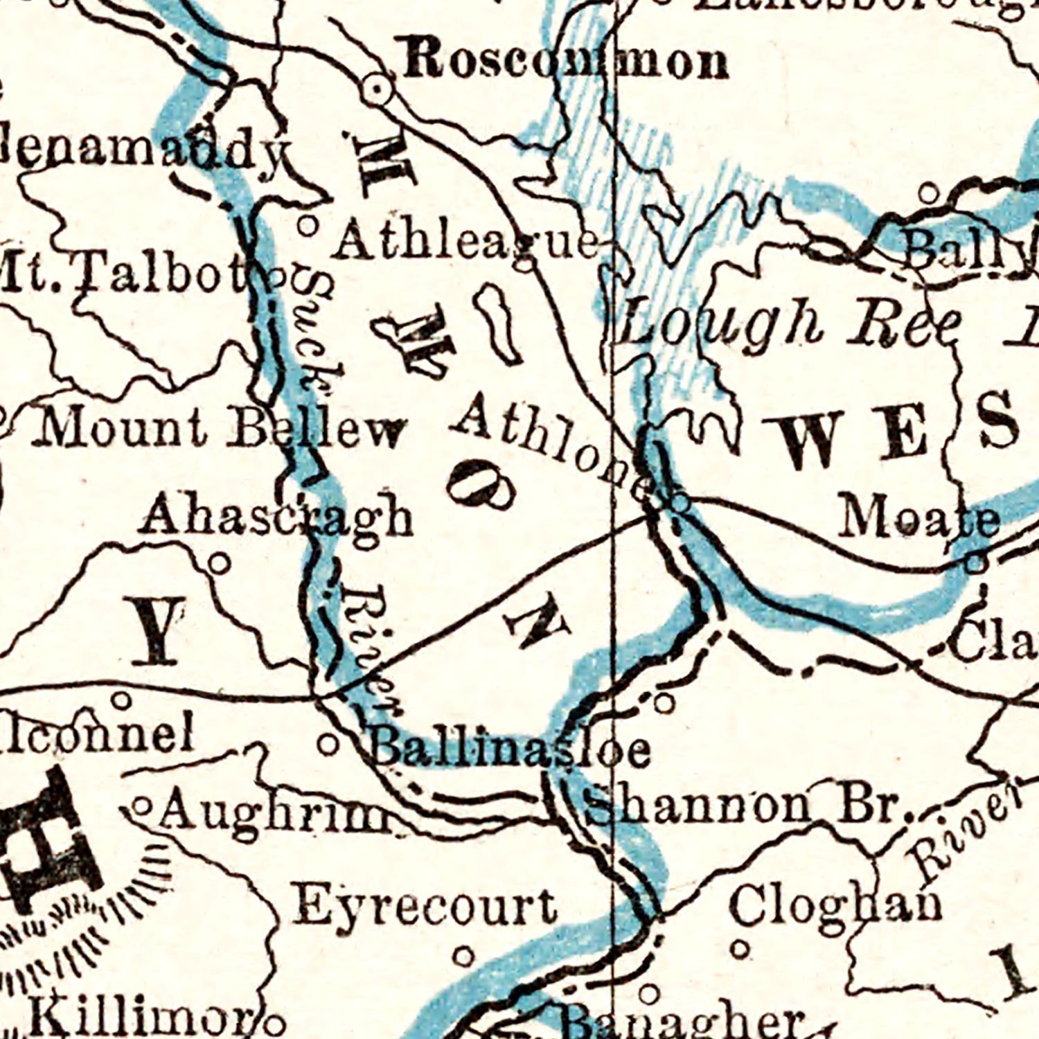Vintage Map of Ireland 1893
