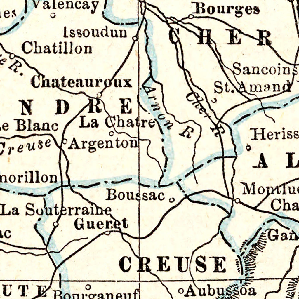 Vintage Map of France 1893