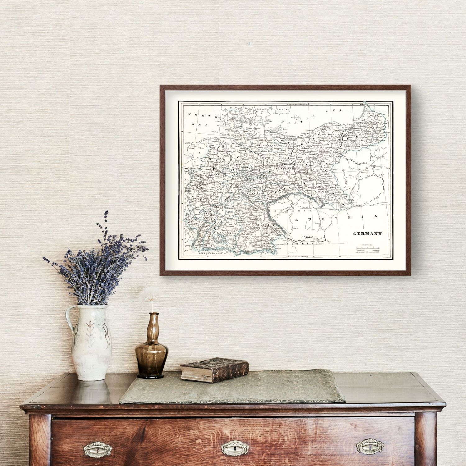 Vintage Map of Germany 1893