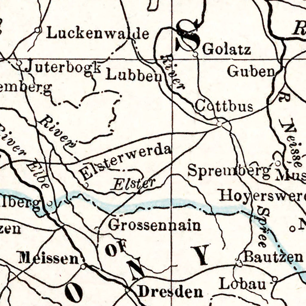 Vintage Map of Germany 1893