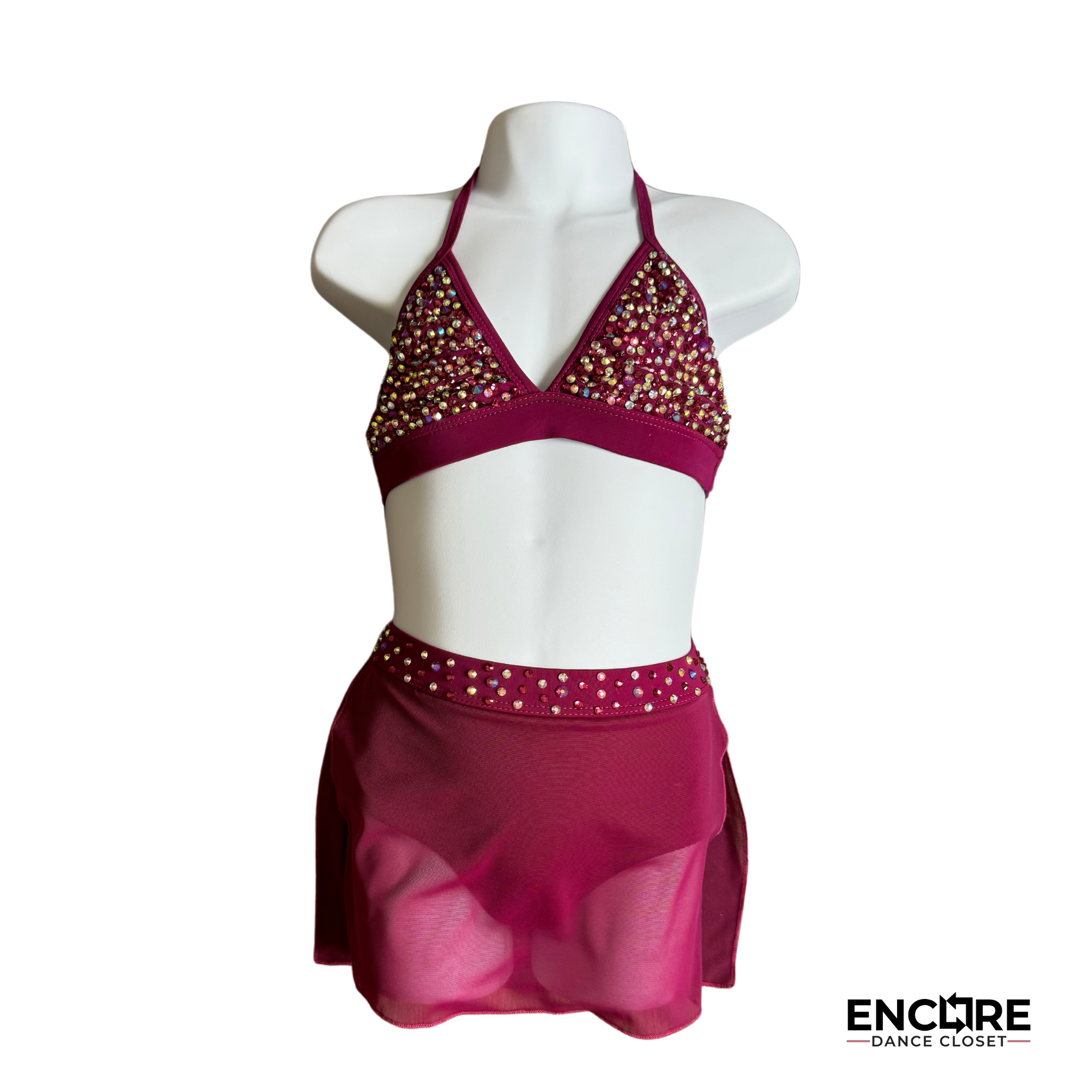 Rhinestone-Covered Purple Bikini Set