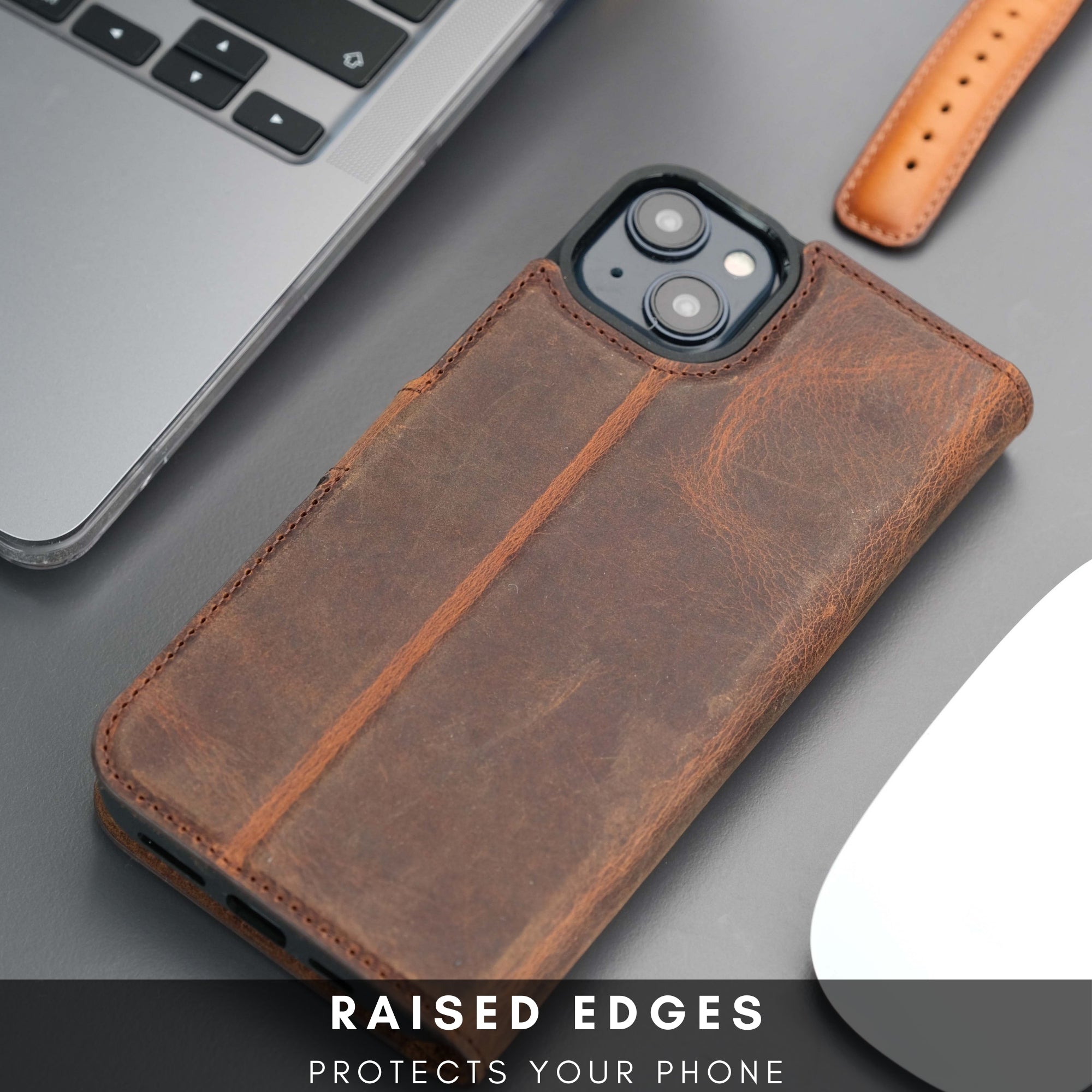 Casper Leather iPhone 15 Plus Wallet Case | Detachable MagSafe Compatible RFID Protection