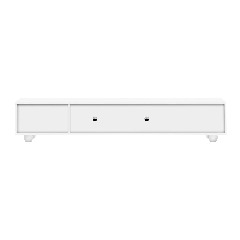 U-Can Modern TV Stand for TVs up to 80 Inches, Entertainment Center with Glass Door, TV Storage Cabinet with Solid Wood Legs and Metal Handles for Living room(OLD SKU:WF323694AAK )