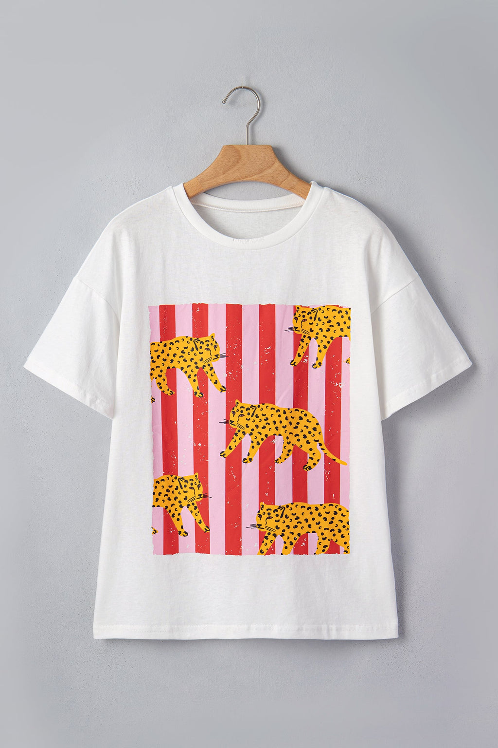 Cheetah Stripe Retro Graphic Short Sleeve Tee