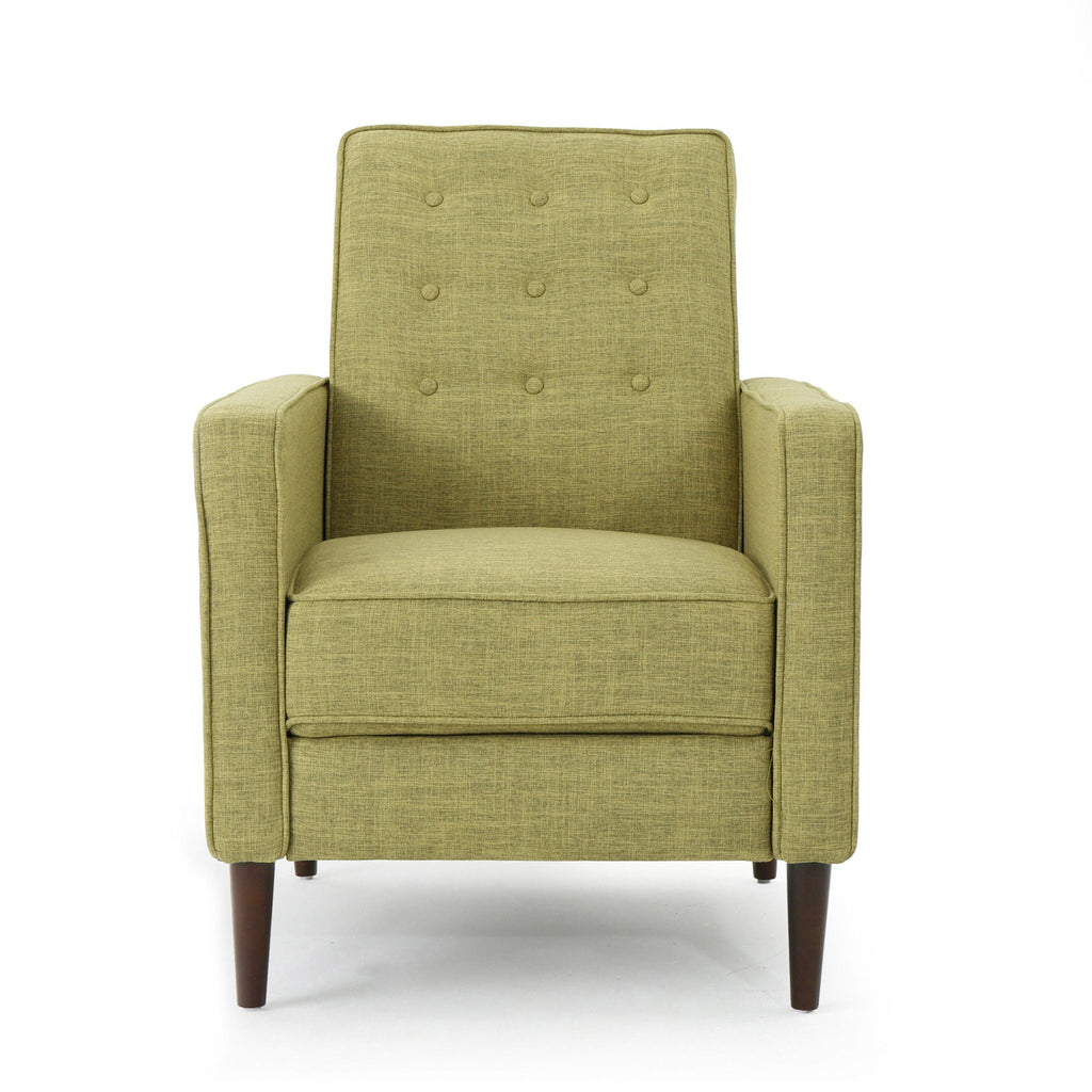Mid-Century Modern Recliner With Button Tufted Waffle Stitch