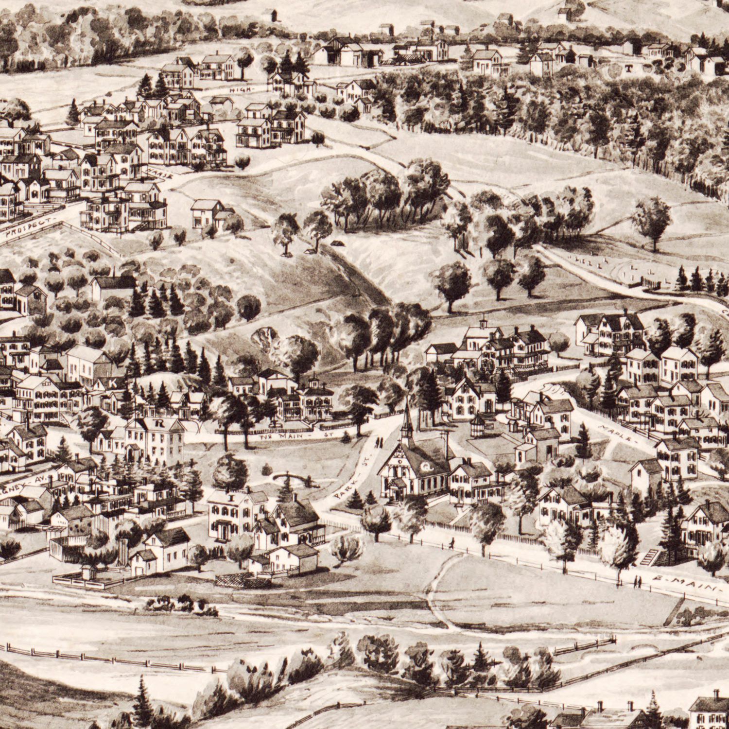 Vintage Map of Terryville, Connecticut 1894