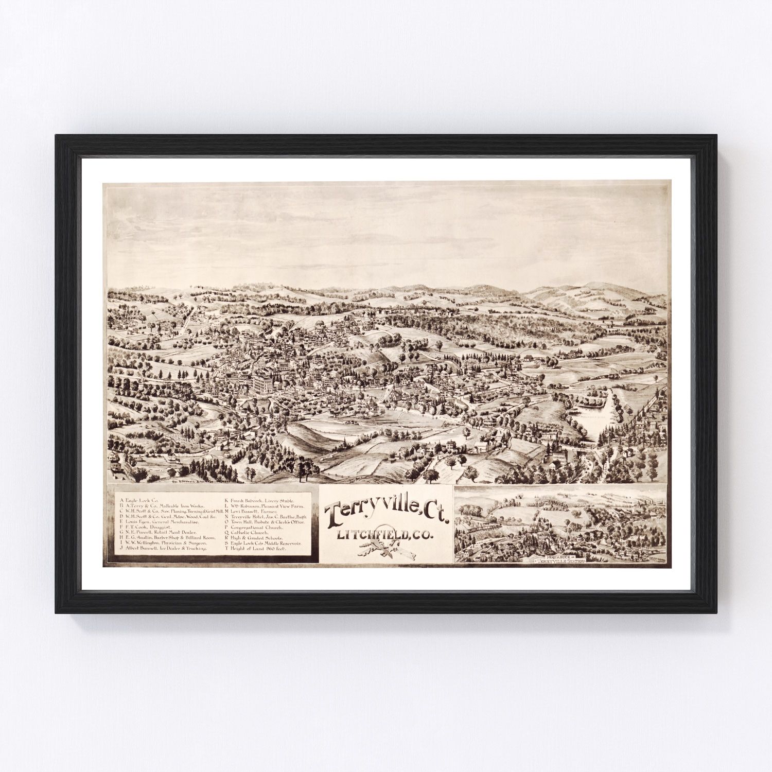 Vintage Map of Terryville, Connecticut 1894