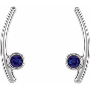 Sterling Silver Lab-Grown Alexandrite Ear Climbers – image 2