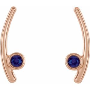 14K Rose Gold Lab-Grown Alexandrite Ear Climbers – image 2