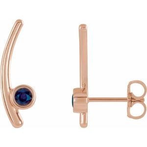 14K Rose Gold Lab-Grown Alexandrite Ear Climbers