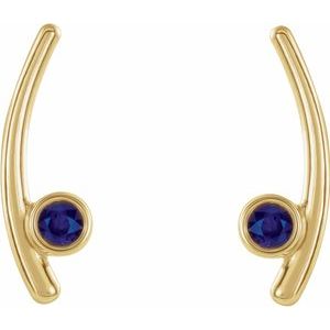 14K Yellow Gold Lab-Grown Alexandrite Ear Climbers – image 2