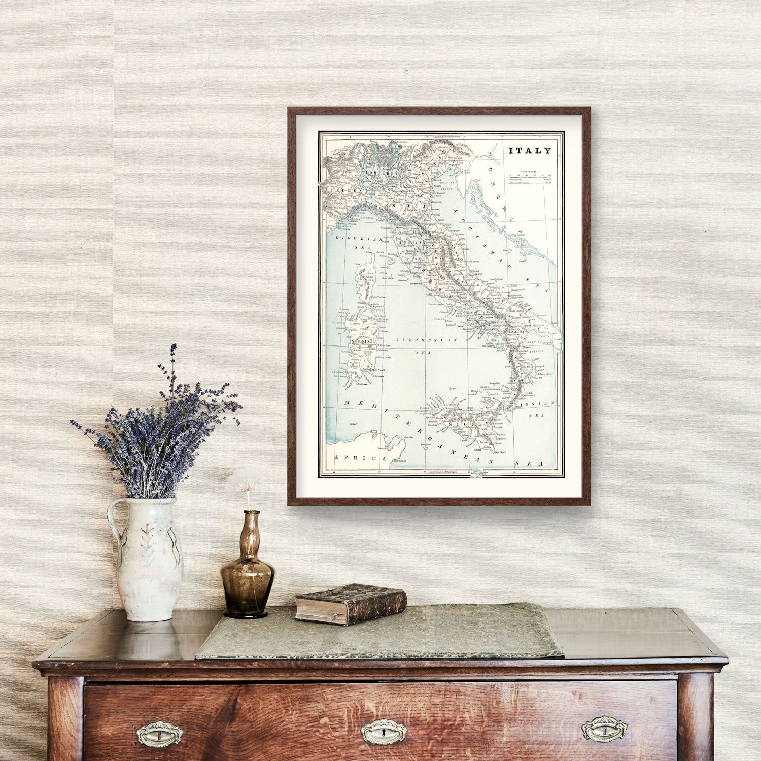 Vintage Map of Italy 1893
