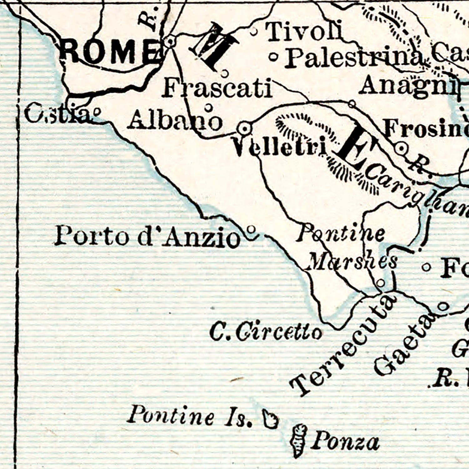 Vintage Map of Italy 1893