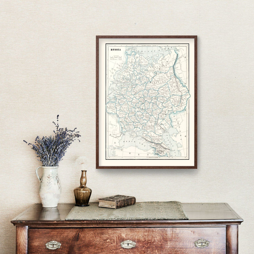 Vintage Map of Russia 1893