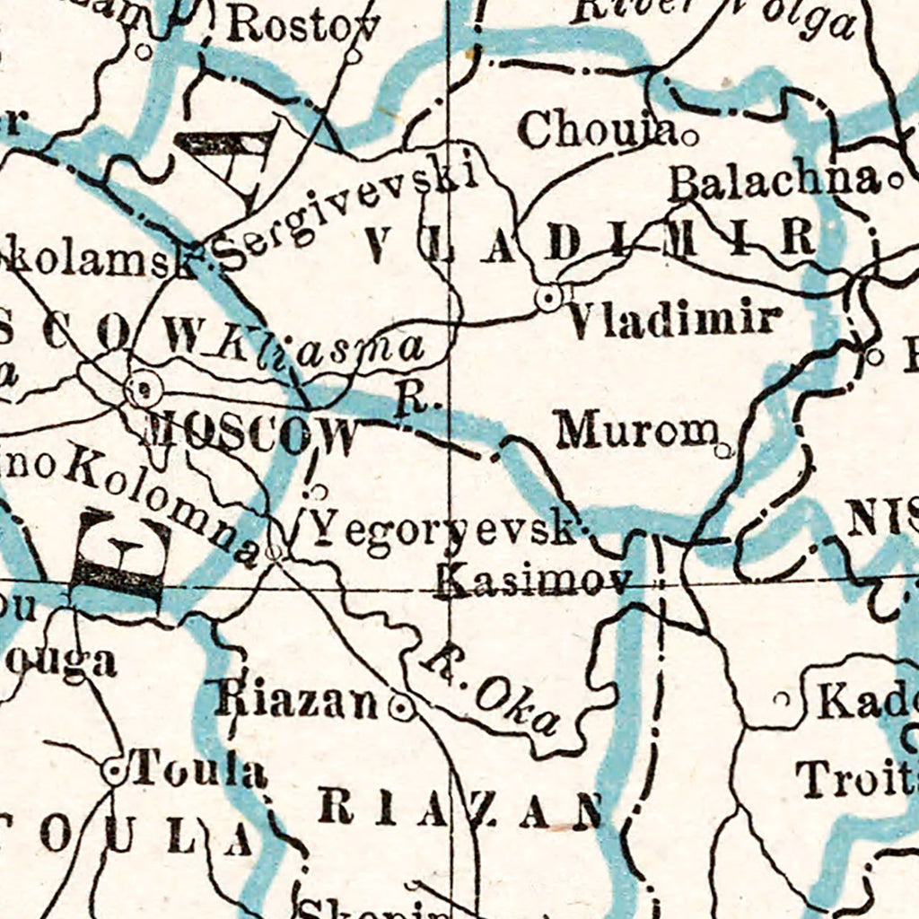 Vintage Map of Russia 1893