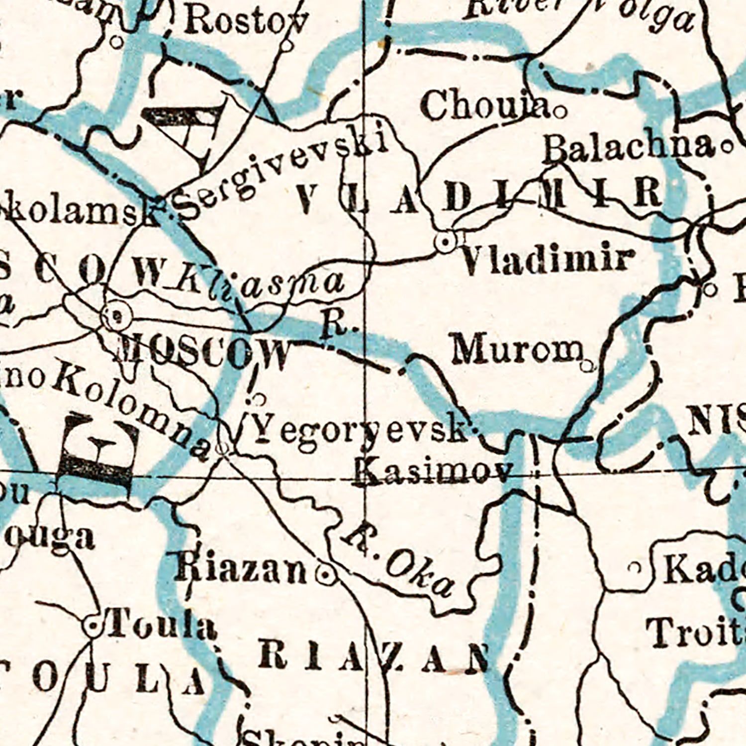 Vintage Map of Russia 1893