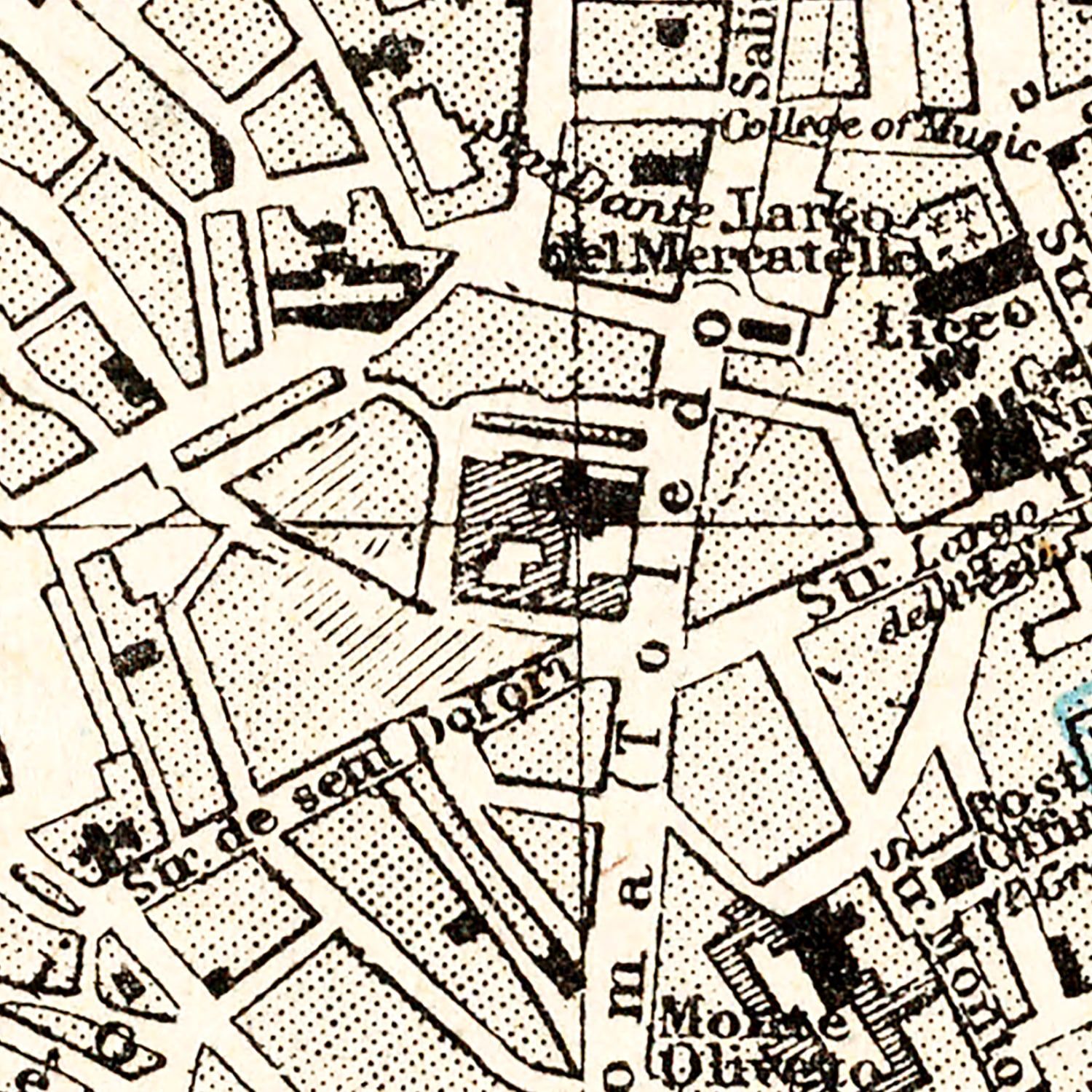 Vintage Map of Naples, Italy 1893