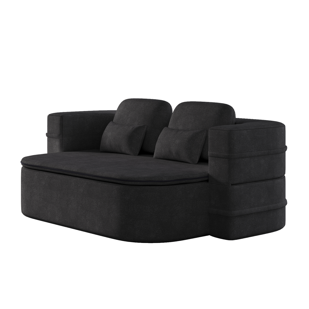 75''2-in-1 Foldable Sofa,Convertible Sleeper Foam Sofa Bed with Multi Functional Blanket, Chenille Floor folding sofa bed,  Floor Sofa Lounge Sofa for Living Room Bedroom Lounge Studio