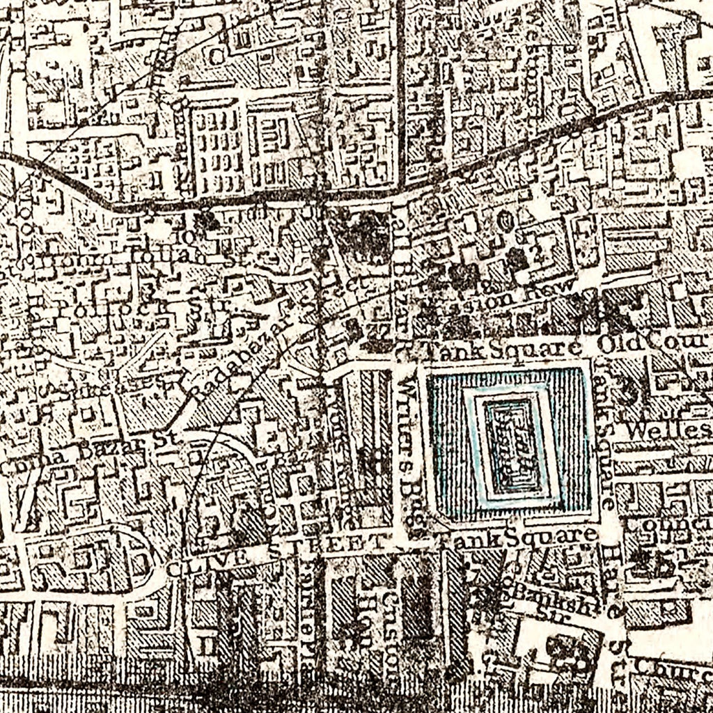 Vintage Map of Calcutta, India 1893