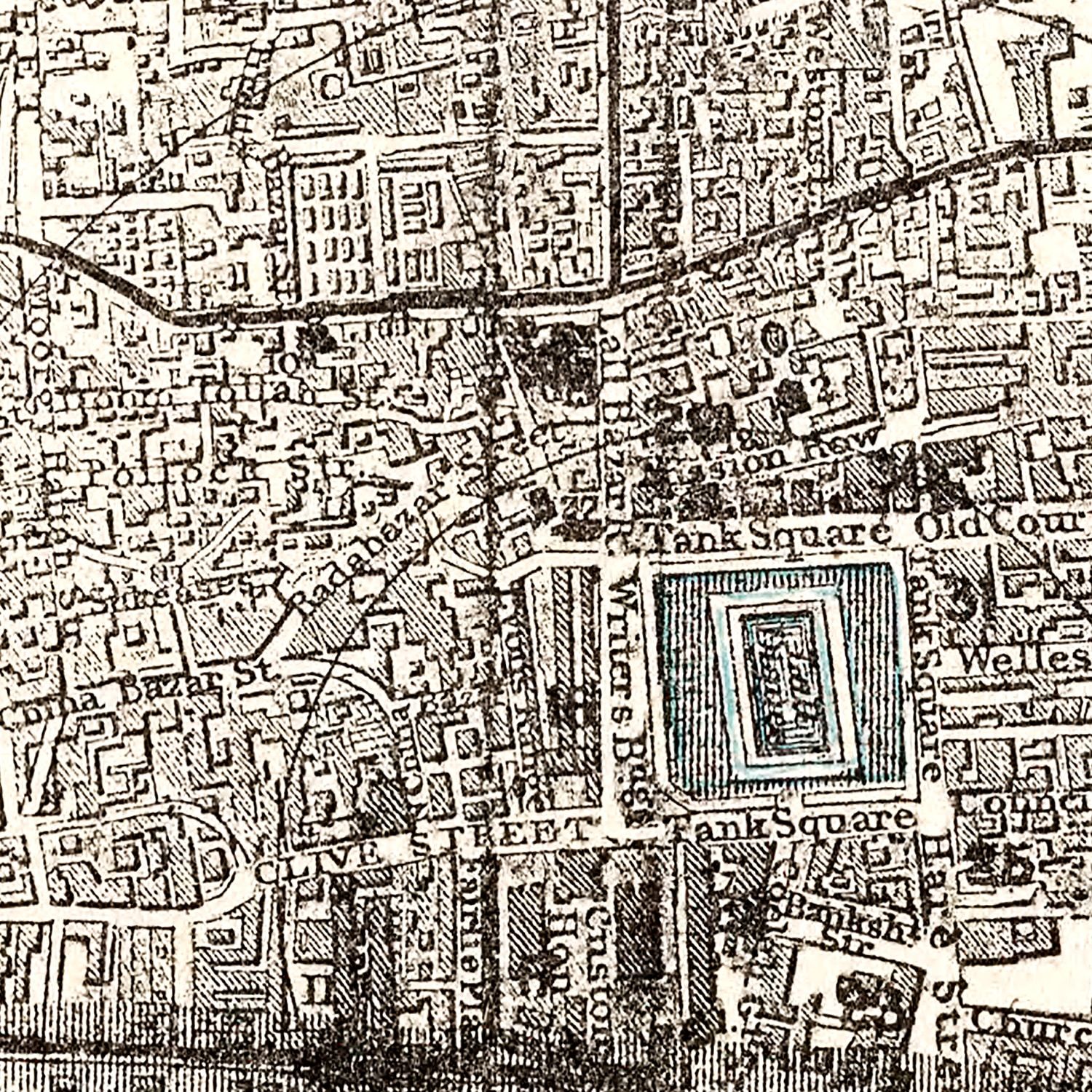 Vintage Map of Calcutta, India 1893