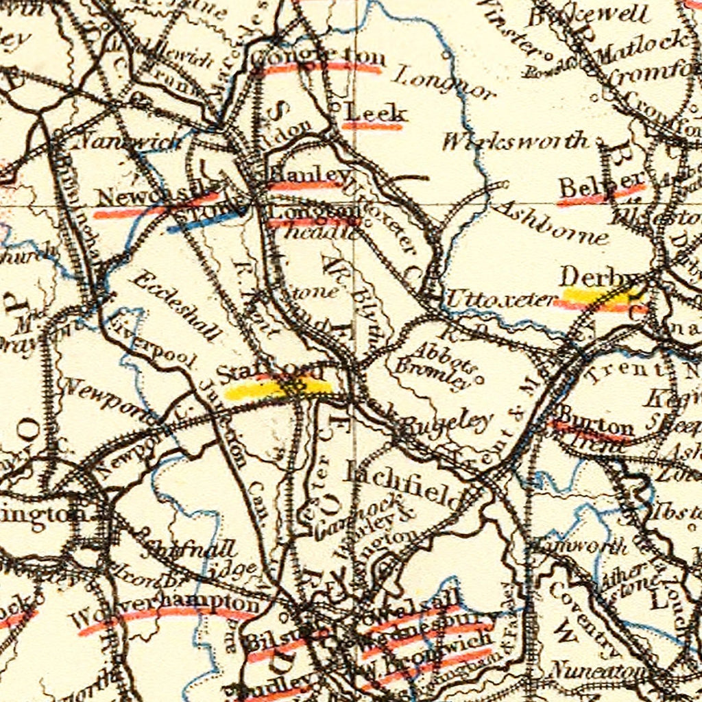 Vintage Railway Map of England & Wales 1883