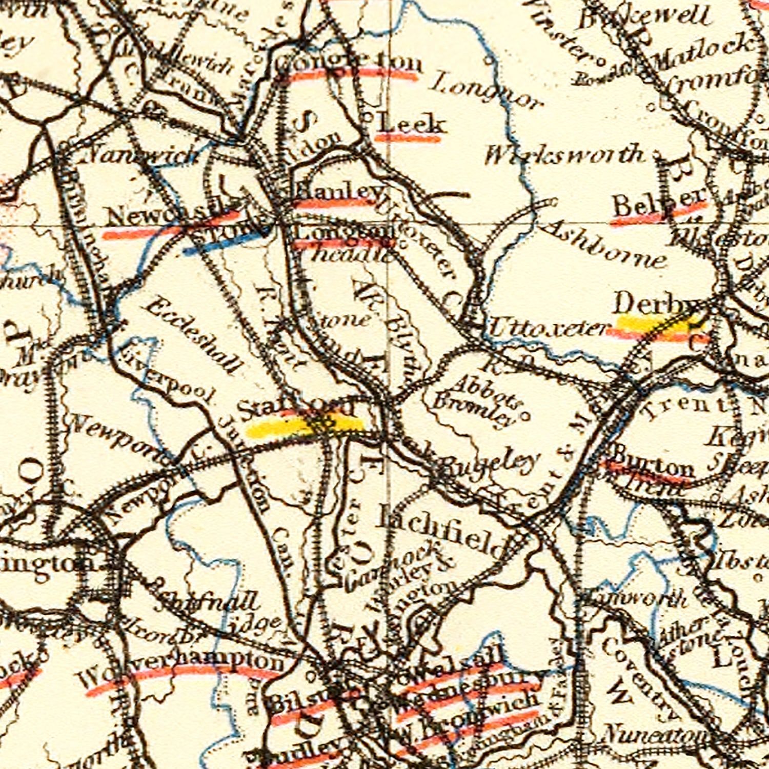 Vintage Railway Map of England & Wales 1883