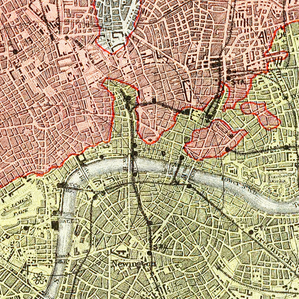 Vintage Map of London, England 1883