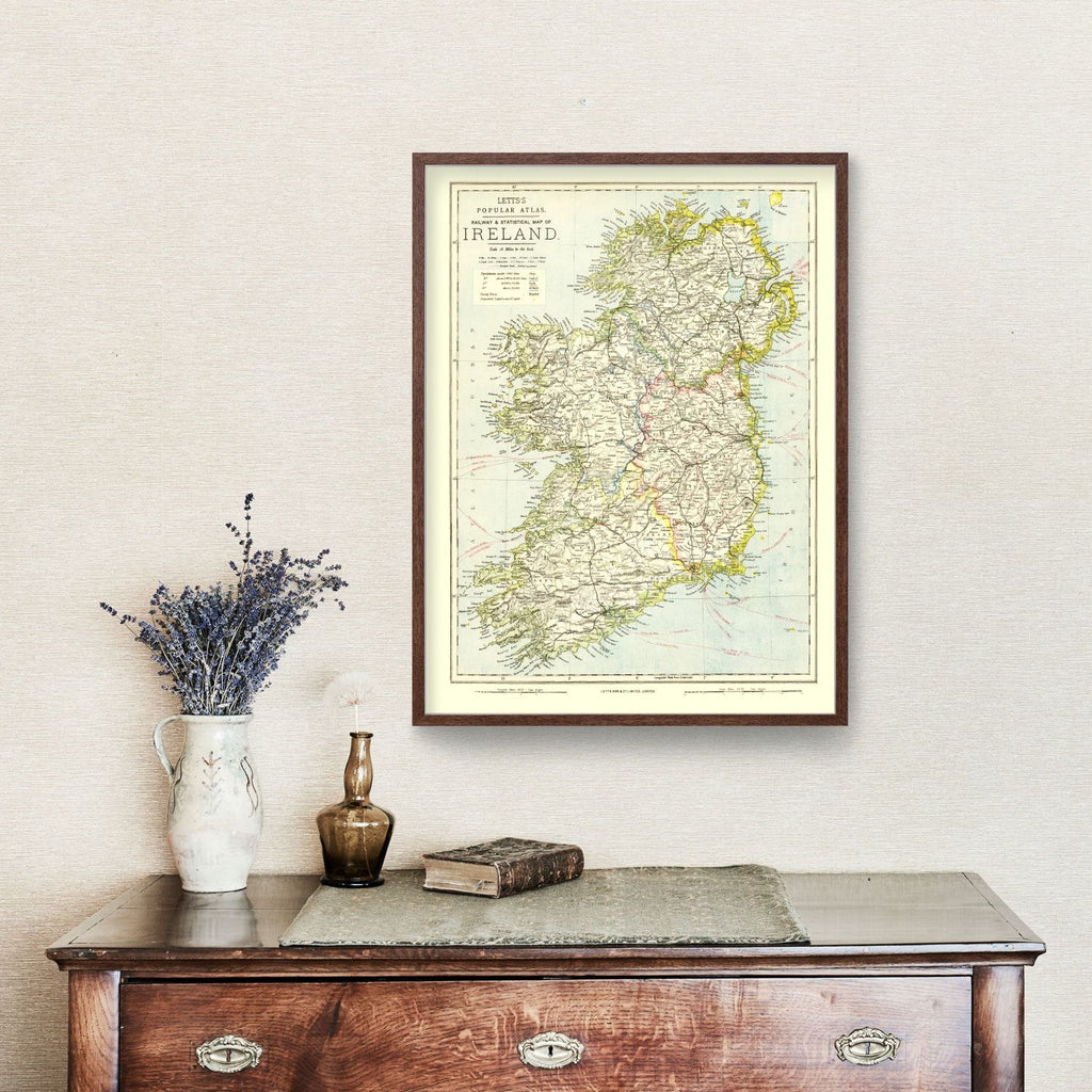 Vintage Map of Ireland 1883