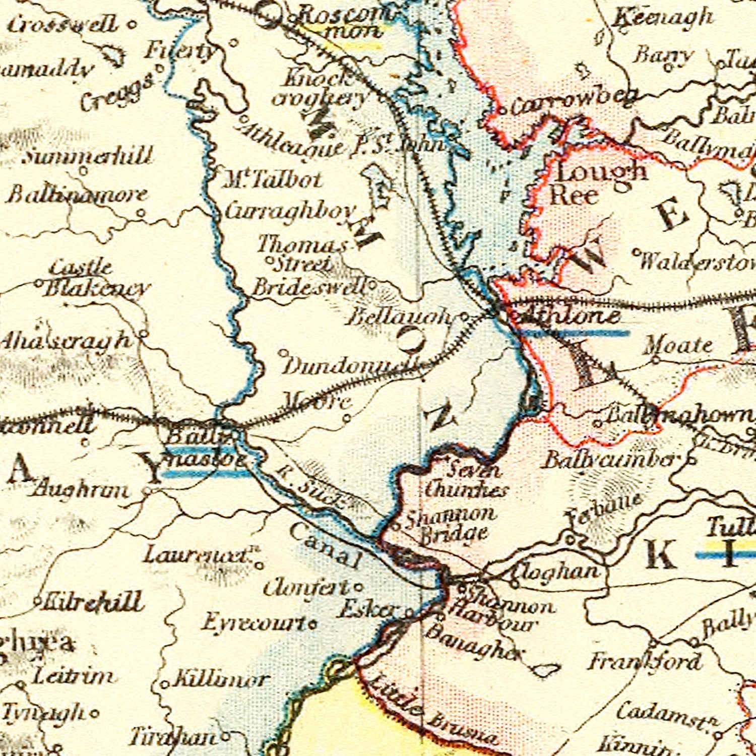 Vintage Map of Ireland 1883