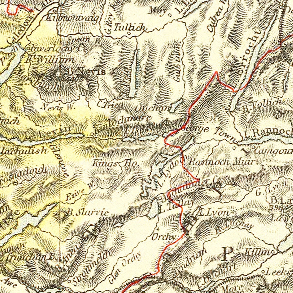 Vintage Map of Scotland 1883
