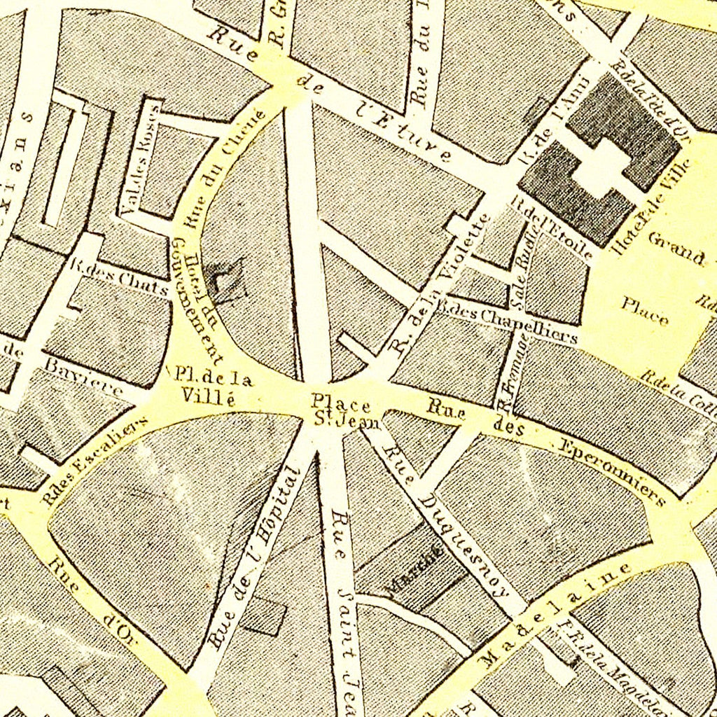 Vintage Map of Brussels, Belgium 1883