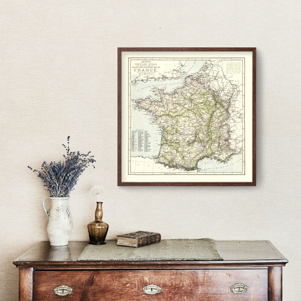 Vintage Map of France 1883
