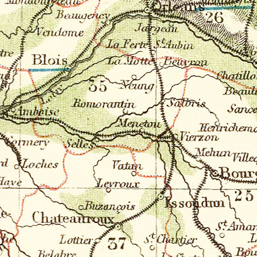 Vintage Map of France 1883