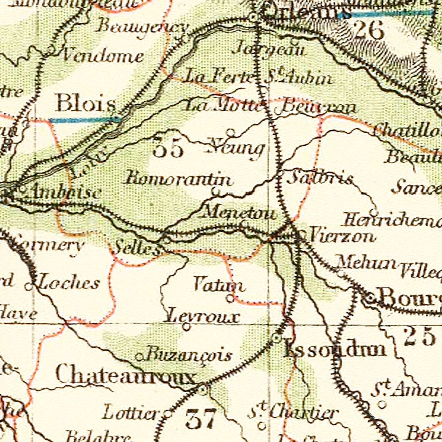 Vintage Map of France 1883