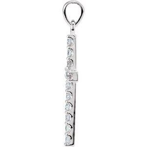 Platinum 1 1/4 CTW Natural Diamond Cross Pendant