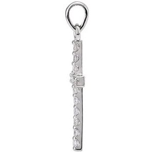 14K White Gold 1/8 CTW Natural Diamond Cross Pendant