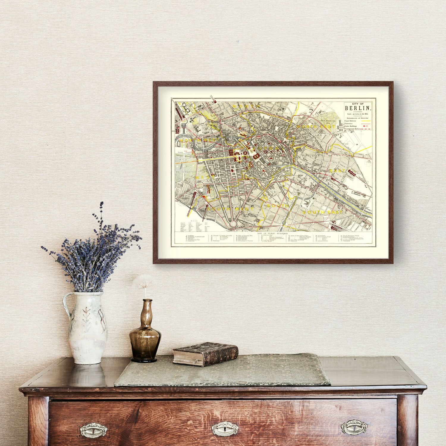 Vintage Map of Berlin, Germany 1883
