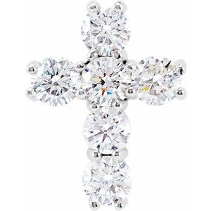 Platinum 9/10 CTW Natural Diamond Cross Pendant