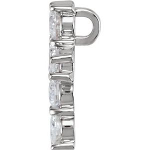 14K White Gold 9/10 CTW Natural Diamond Cross Pendant