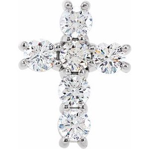 Platinum 3/4 CTW Natural Diamond Cross Pendant