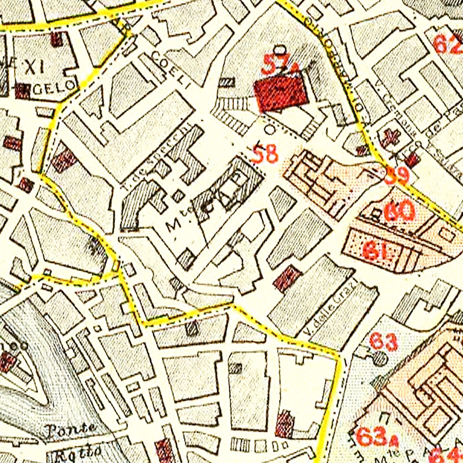 Vintage Map of Rome, Italy 1883