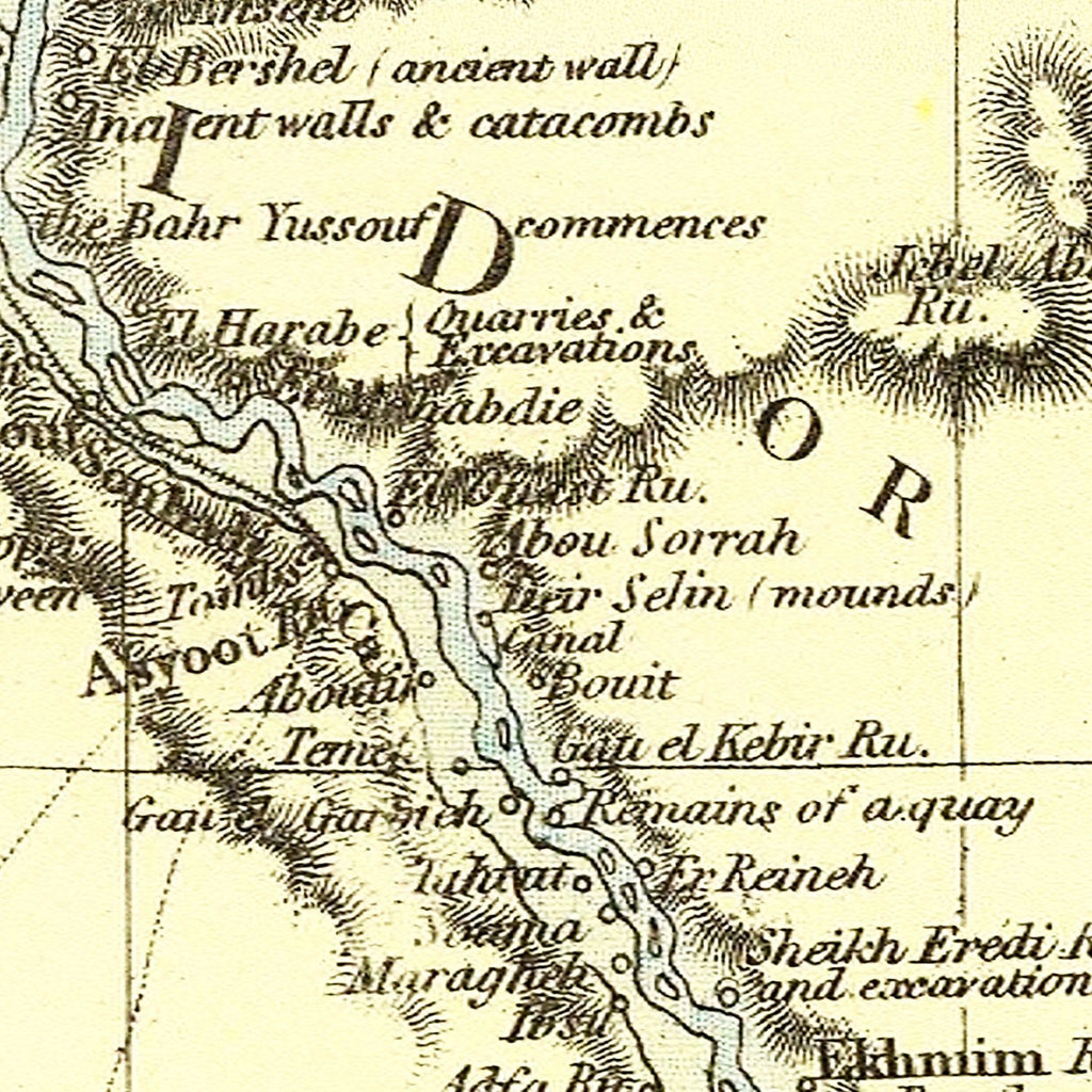Vintage Map of Egypt 1883