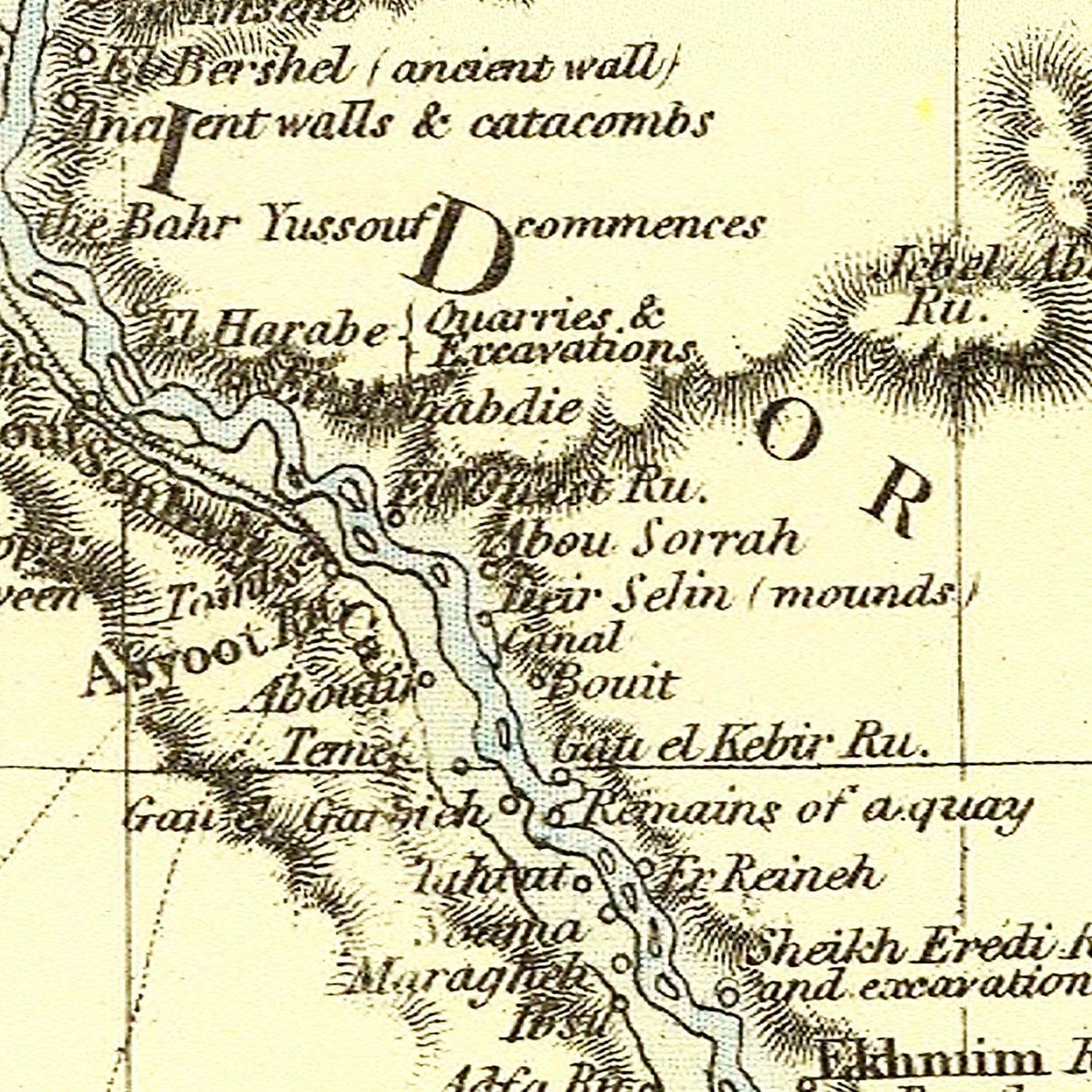 Vintage Map of Egypt 1883