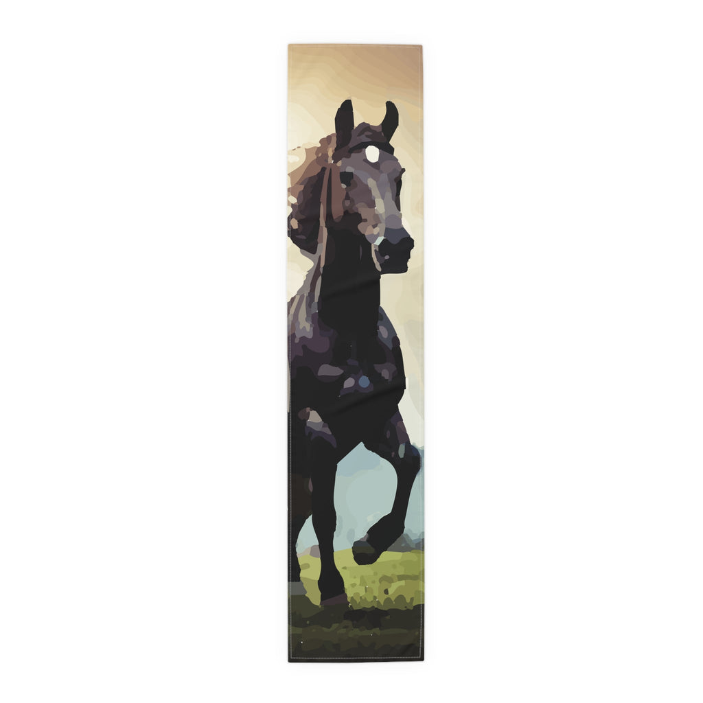 Wild Black Horse Table Runner