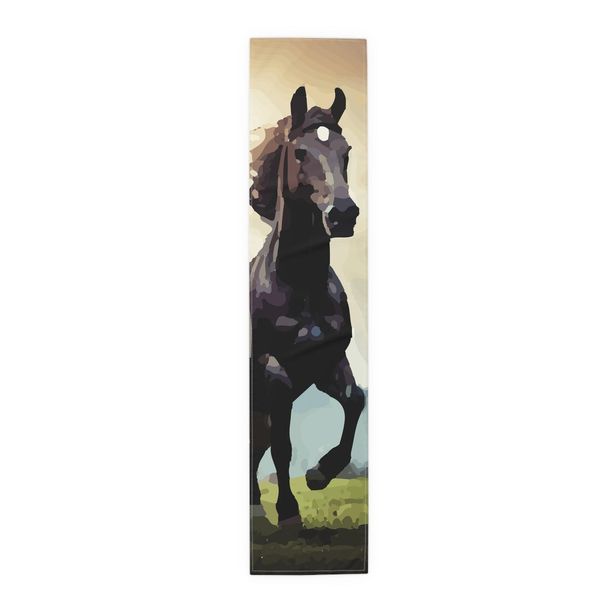 Wild Black Horse Table Runner