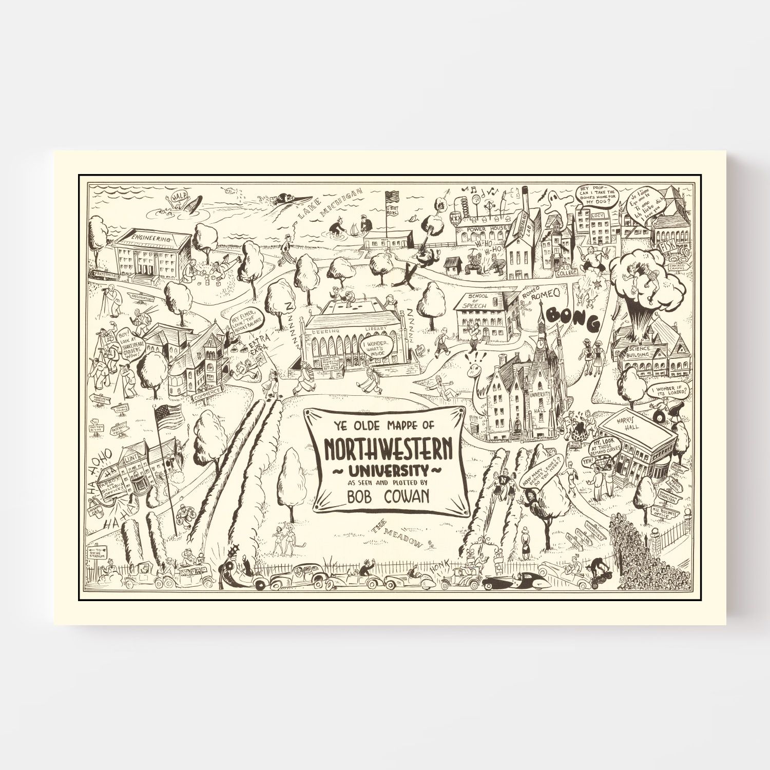 Vintage Map of Northwestern University 1940